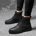 Men's Martin Boots Outdoor, Short Boots Fleece Warm Men's Leather Boots European And American Men's Shoes Military Boots_vogvips.com
