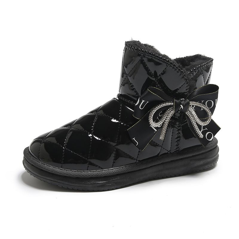 Winter New Waterproof And Anti Slip One Step Cotton Shoes With Plush Thick Sole Snow Boots_vogvips.com