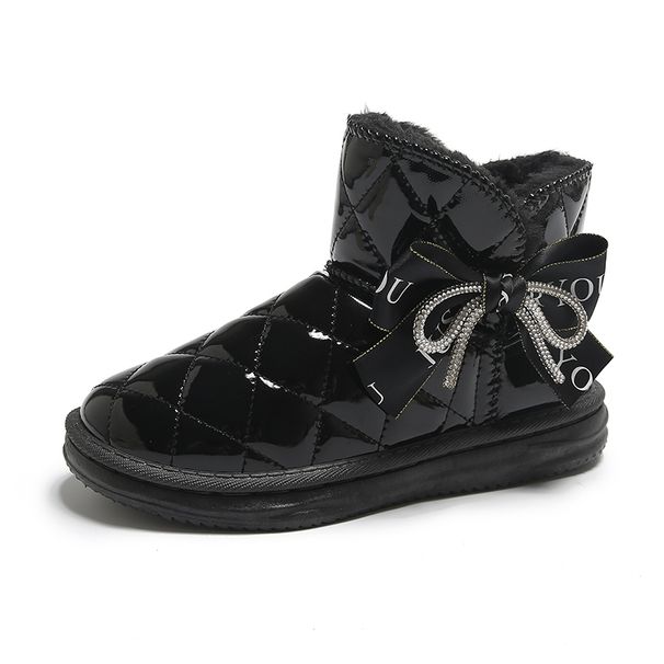 Winter New Waterproof And Anti Slip One Step Cotton Shoes With Plush Thick Sole Snow Boots_vogvips.com