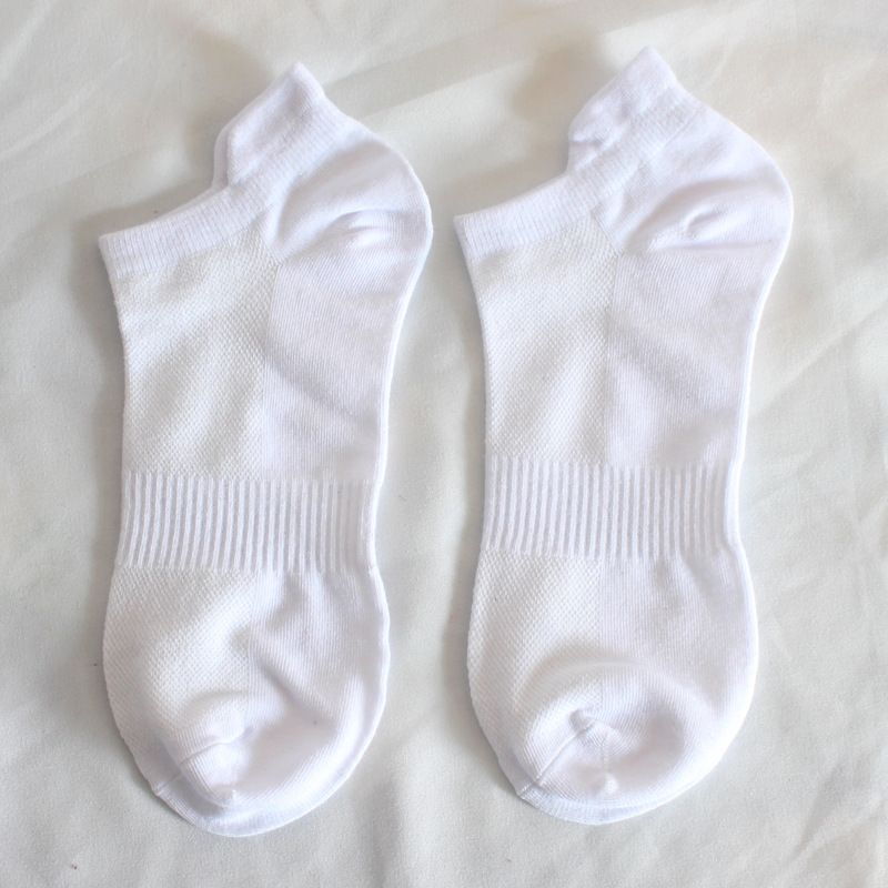 Men's socks large size sports socks lifting ear mesh boat Socks spot wholesale student running socks solid color socks men_vogvips.com
