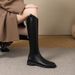 Genuine Leather Over-the-Knee For Women 2024 New High Riding Wide Tube Plus Size V-Cut Long Boots_vogvips.com