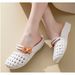 New Summer Style Women's Closed-toe Shoes, Fashionable Cross-border Breathable Soft-soled Non-slip Perforated Slippers_vogvips.com
