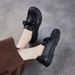Fenglinyun 2025 Autumn Top Layer Cowhide Shallow Cross-Strap Flat Heel Retro Style Round Toe Shoes_vogvips.com