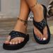 plus Size Women's Thick Sole Flip Flops round Toe Stylish Sandals_vogvips.com