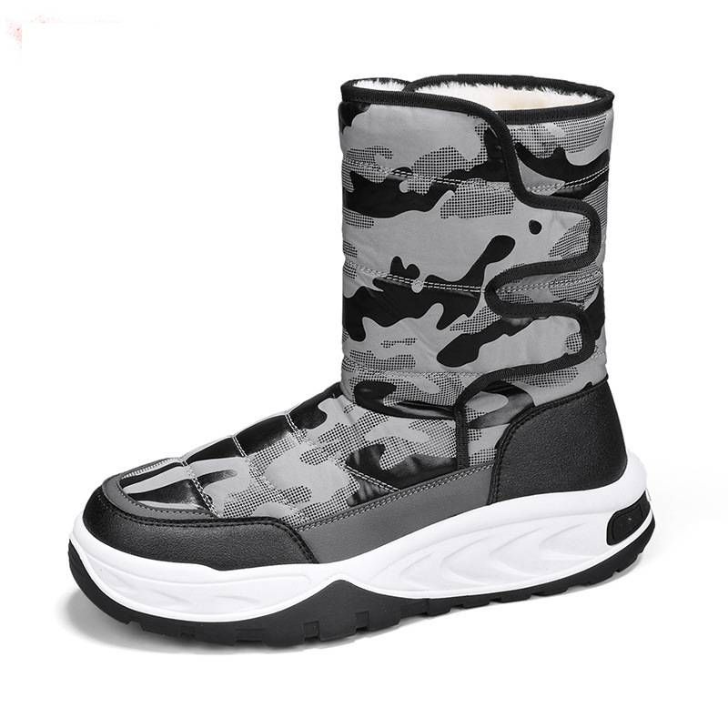 Men's Winter Snow Boots - Waterproof Thermal Insulated Slip-Resistant Hiking Boots With Fleece Lining & Hook-and-Loop Closure_vogvips.com