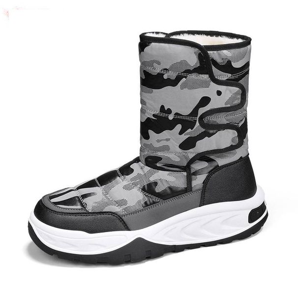 Men's Winter Snow Boots - Waterproof Thermal Insulated Slip-Resistant Hiking Boots With Fleece Lining & Hook-and-Loop Closure_vogvips.com