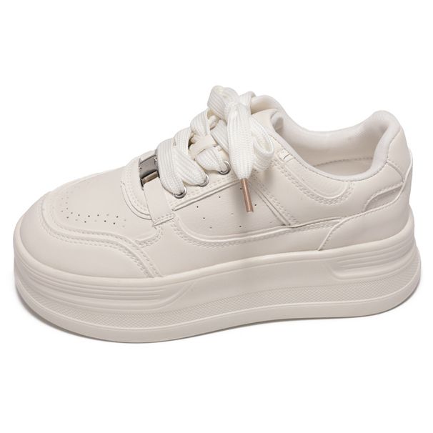 Thick Bottom Lock Small White Shoes Female Small Height Show Thin Comfortable Light Leisure Sports Shoes_vogvips.com