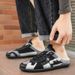 Mesh Half-Slip Men's Shoes, Lazy Slip-On Casual Shoes Without Heel, Summer Thin Breathable Closed-Toe Slippers,_vogvips.com
