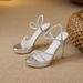 Summer High-heeled Shoes For Petite Women, Elegant And Comfortable, Silver Platform Sandals, 2026 New Model With_vogvips.com