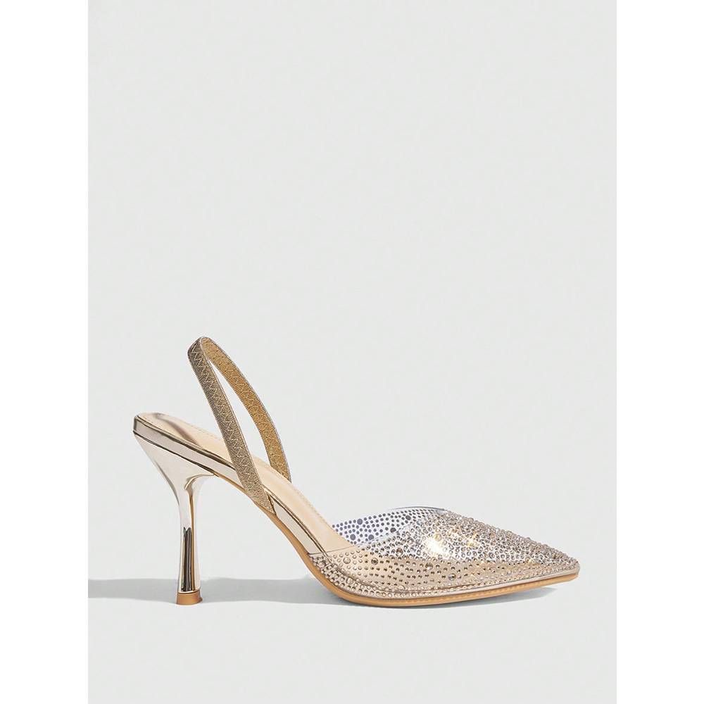 Women's Shoes Dress Shoes A Word With Large Size Sexy Rhinestone Transparent Toe Sandals_vogvips.com