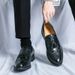 New Fashion Genuine Leather Tassel Business Casual Loafer Shoes For Men Black Business Formal Leather Shoes For Daily Office Casual Men's Shoes For Dr_vogvips.com
