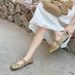 Cameido Bowknot Square Toe Sequins Mary Jane Flats For Women Spring Fairy Style Shoes_vogvips.com