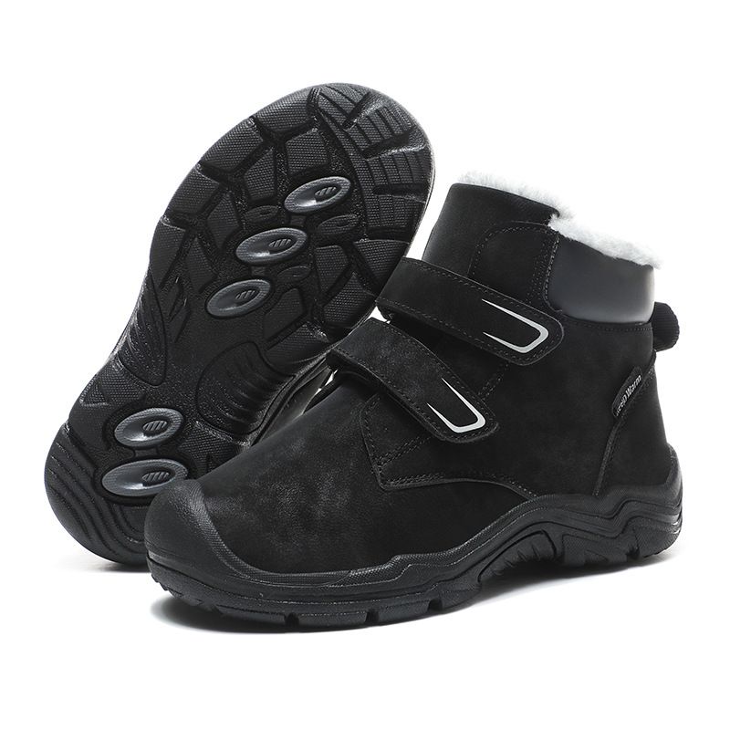 Men's Winter Snow Boots – Waterproof Fleece-Lined Rubber Sole Shoes, Slip-Resistant & Warm Outdoor Boots For Harsh Weather_vogvips.com