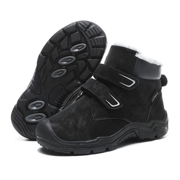 Men's Winter Snow Boots – Waterproof Fleece-Lined Rubber Sole Shoes, Slip-Resistant & Warm Outdoor Boots For Harsh Weather_vogvips.com