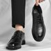 Men's Hand-grain Leather Dress Shoes Breathable Comfortable Business Formal Footwear Large Size Office Work Shoes_vogvips.com