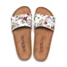 RUIZUSTOCK New Slippers Floral Print Single Strap Cork Footbed Slides White Botanical Pattern Casual Sandals_vogvips.com
