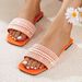 2025 Summer New Large Size Pearl Flat For Women, Low Heel Outdoor Beach In Stock_vogvips.com