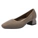 1509 Straight Grain Square Toe Princess Chunky Single Women Summer Mid Heel 4cm Breathable Knitted Large Size Soft Sole_vogvips.com
