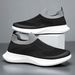 Men's Slip-On Walking Shoes Lightweight Breathable Knit Loafers Comfortable Casual Work Shoes For Men_vogvips.com