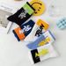 5/10/20 Pairs Men Color Blocked Round Neck Mid Tube Sweat Wicking Breathable All Season Basketball Sports Casual Socks_vogvips.com