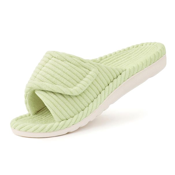 Bebealy Women Slippers Corduroy Bedroom Shoes With Arch Support Velcro Adjustable Women Cotton Slippers House Slippers For Women_vogvips.com