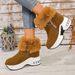 Snow Winter New Comfortable Casual Cotton Platform Wedge Thick Sole Fleece-Lined Short Boots For Women_vogvips.com