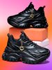 Women Vulcanize Fashion Casual 7cm Platform Sneakers Eva Lightweight Breathable Beige Dad Shoes Plus Size Gold Sun Chain_vogvips.com
