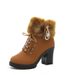 Women's Snow Size 35-42 2024 Autumn Winter Thick Short Boots Side Zipper Fashion Ultra High Heel_vogvips.com