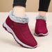 Women's Winter New Cotton Shoes Warm Short Fleece Lined Thickened Slip-On Casual Snow Boots For Middle-Aged And Elderly_vogvips.com