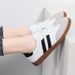 Women Shoes Fashion Casual Flats Vulcanize Shoes Ladies Outdoor Walking Sneakers Women Comfortable Classical Shoes Black White_vogvips.com