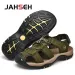 Big Size 49 50 Genuine Leather Men Beach Summer Casual Shoes Gladiator Sandals Anti-Collision Toe Sandalias_vogvips.com