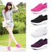 Women's Knit Breathable Sneakers - Platform Cushioned Sole For Casual Wear & Light Sports_vogvips.com