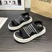 Women's Fashion Platform Sandals - Spring Summer Korean Style Fish Mouth Roman Sandals, Breathable Mesh With Chunky Rubber Sole_vogvips.com
