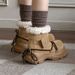 Snow For Men Women, Thick-Soled, Winter Warm, Waterproof, Non-Slip, Leather Fur Integrated, Cute And Ugly, Big Toe,_vogvips.com