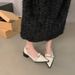 Thick-heeled Black Pointed-toe Hih-heeled Women's Shoes 2024 New Korean-style French Retro Leather Loafers For_vogvips.com
