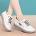 Women's White Sneakers With Cowhide Soles, Genuine Leather Soft-soled Spring And Autumn Round-toe Lace-up Flat Shoes,_vogvips.com