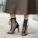 New Women Fashion Leopard Open High Heels Dancing Shoes Comfort Zipper Peep Toe Sexy Summer Sandals Woman S_vogvips.com