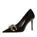 Elegant Pointed-Toe High Heel Pumps With Metallic Buckle - Ultra Slim Stiletto Heels For Women, Perfect For Parties & Evening Events_vogvips.com