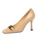 Heeled Shoes For Women Slim Super High Heels Shiny Finish Patent Leather Shallow Mouth Square Toe_vogvips.com