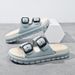 Bebealy New EVA Flat Sandals Thick-Soled And Lightweight Men Sandals Anti-Slip And Durable House Slippers With Double Buckle_vogvips.com