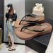 Women's Fashion Versatile Flat Flip Flop Sandals Wear Resistant Non Slip Outdoor Beach Casual Trendy Flat Sandals For Ladies_vogvips.com
