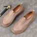 Euro Step First Layer Cowhide Slip-On Casual Leather Shoes Lazy No-Tie Summer Men's Breathable_vogvips.com