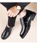 Men's Genuine Leather Lace-Up Dress Shoes Round Toe Thick Sole Low Cut Comfortable Business Casual Shoes_vogvips.com