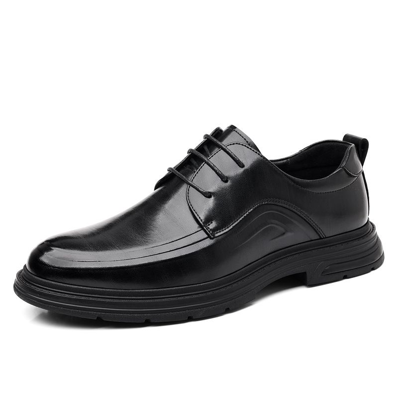 Men's Low-Top Leather Business Casual Wedding Shoes British Style Comfortable Oxford Dress Shoes_vogvips.com