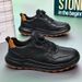 New Genuine Leather Business Men's Casual First Layer Cowhide Small White Shoes Wide Foot Rotating Button Comfortable_vogvips.com