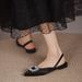 European Collection 2025 New Spring Women's Diamond Buckle Mule Shoes, Elegant Square Toe Fashionable Versatile Flat_vogvips.com