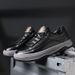 Trendy Autumn New Genuine Leather Sports Casual Sneakers Men's Slanted Toe Comfortable Versatile Clown Shoes_vogvips.com