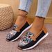 New Plus Size Women's Ethnic Style Metal Buckle Low Tops For Women To Wear On The Outside, With A Foot Pedal Single_vogvips.com