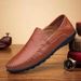Men's leather shoes Casual business shoes Light loafers slip-on bean shoes_vogvips.com