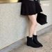 Pointed Toe Chunky Heel Khaki Slim Women's Shoes 2025 New Spring Autumn Single Suede Korean Style Short Boots_vogvips.com